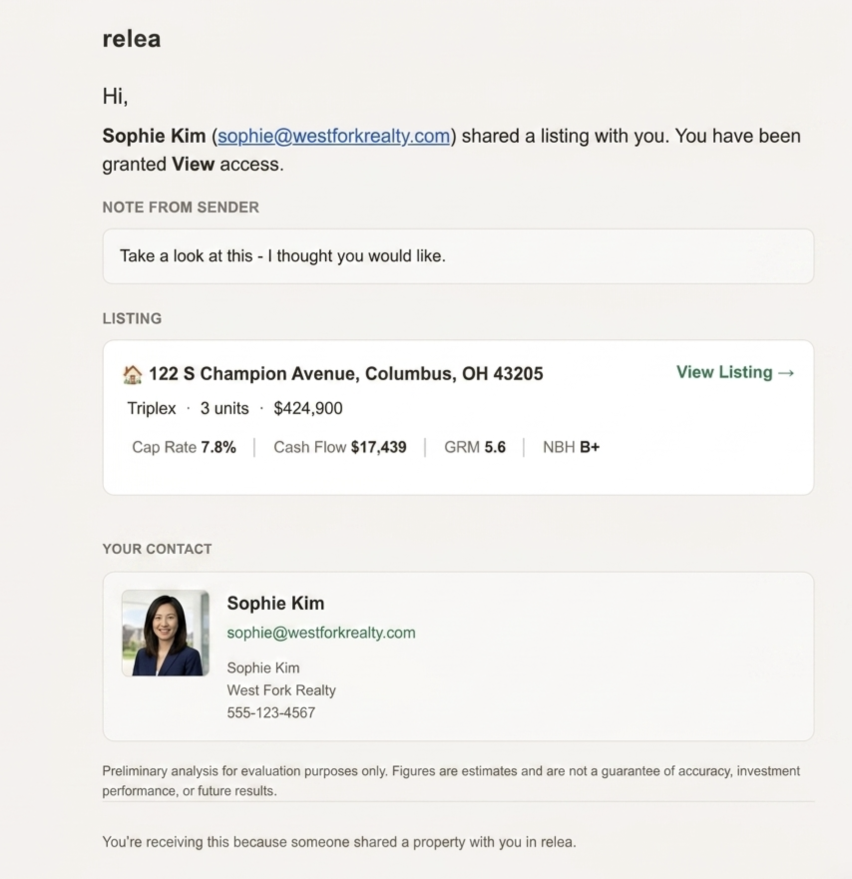 Shared listing with a Your Agent card and real-time collaborative editing for everyone with access